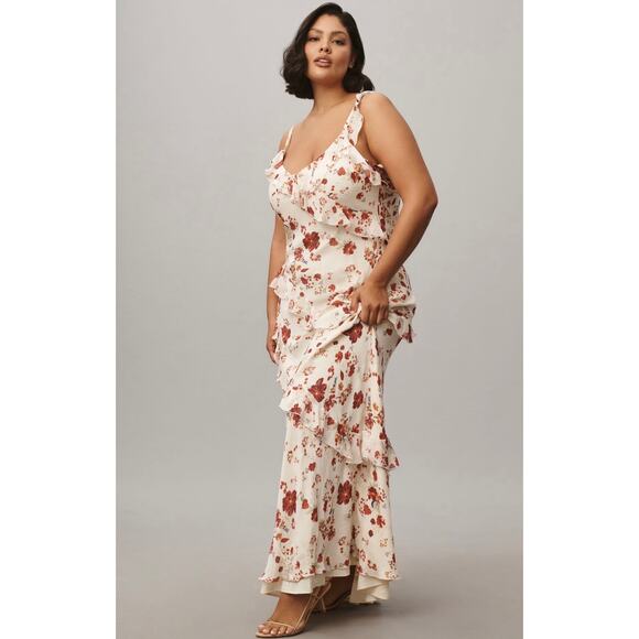 Anthropologie x Let Me Be Sleeveless Ruffle Maxi Dress NWT 18W - Picture 1 of 13